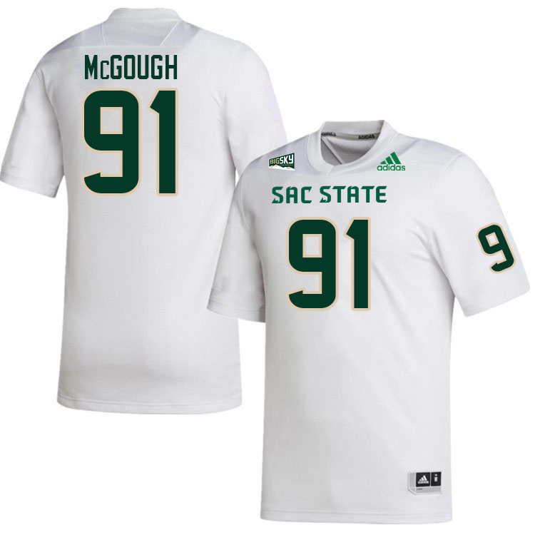 Sacramento State Hornets #91 Cal McGough College Football Jerseys Stitched Sale-White